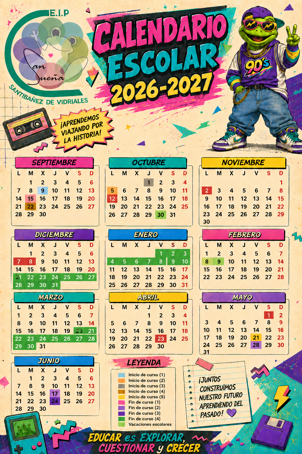 Calendario escolar IA